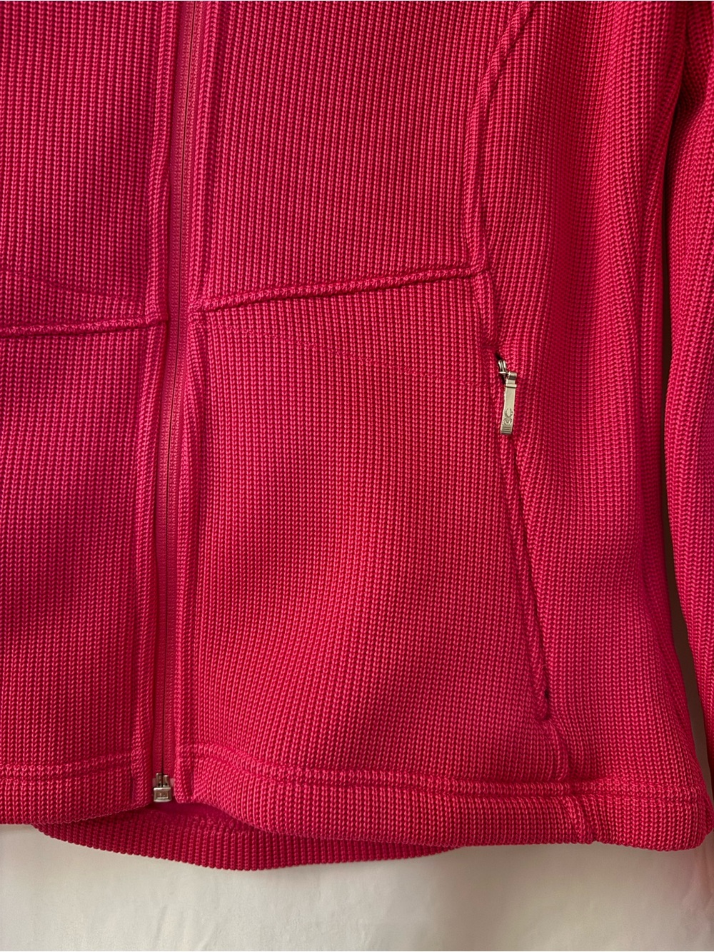 SPYDER Women's Core Fleece Lined Full Zip Sweater Jacket In Hot Pink Size M - Picture 4 of 10